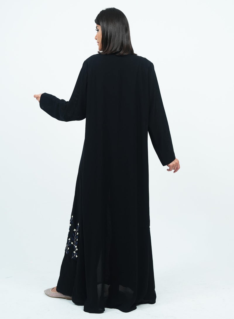 روزيت عباية عباية مطرزة بتصميم التطريز مع شيلة مطابقة - Image 3