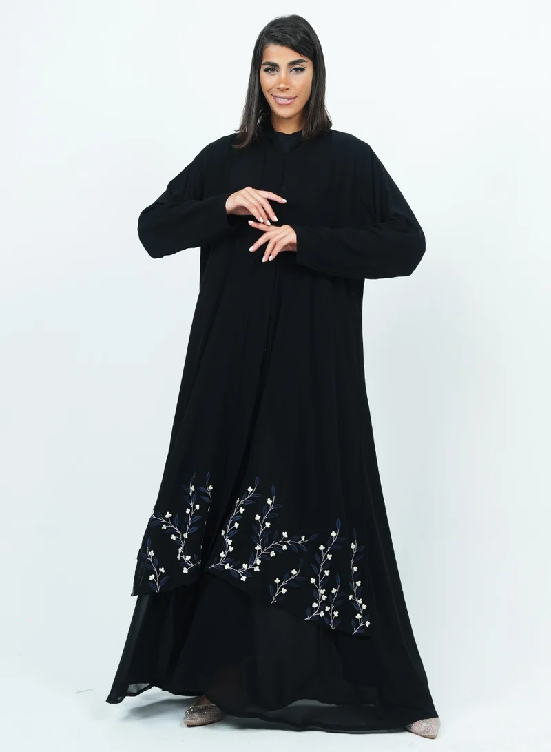 Embellishment Abaya with Embroidery Design with matching Shela