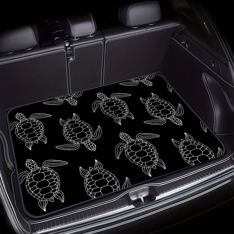 1pc Car Trunk Mat Little Turtle Pattern Print Multifunctional Floor Mat For Most SUVs And Sedans Vehicle Protection Interior Protection Outdoor Picnic Mat Easy To Clean Interior - Image 1