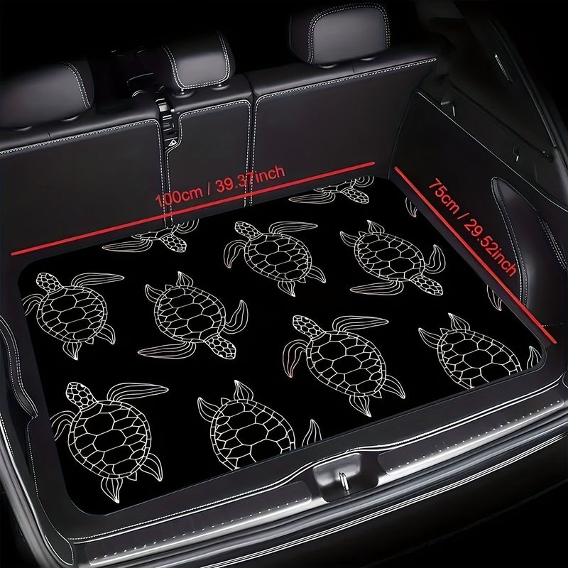 1pc Car Trunk Mat Little Turtle Pattern Print Multifunctional Floor Mat For Most SUVs And Sedans Vehicle Protection Interior Protection Outdoor Picnic Mat Easy To Clean Interior - Image 2