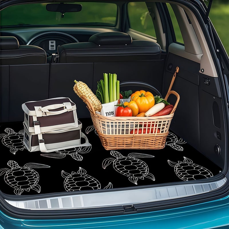 1pc Car Trunk Mat Little Turtle Pattern Print Multifunctional Floor Mat For Most SUVs And Sedans Vehicle Protection Interior Protection Outdoor Picnic Mat Easy To Clean Interior - Image 4