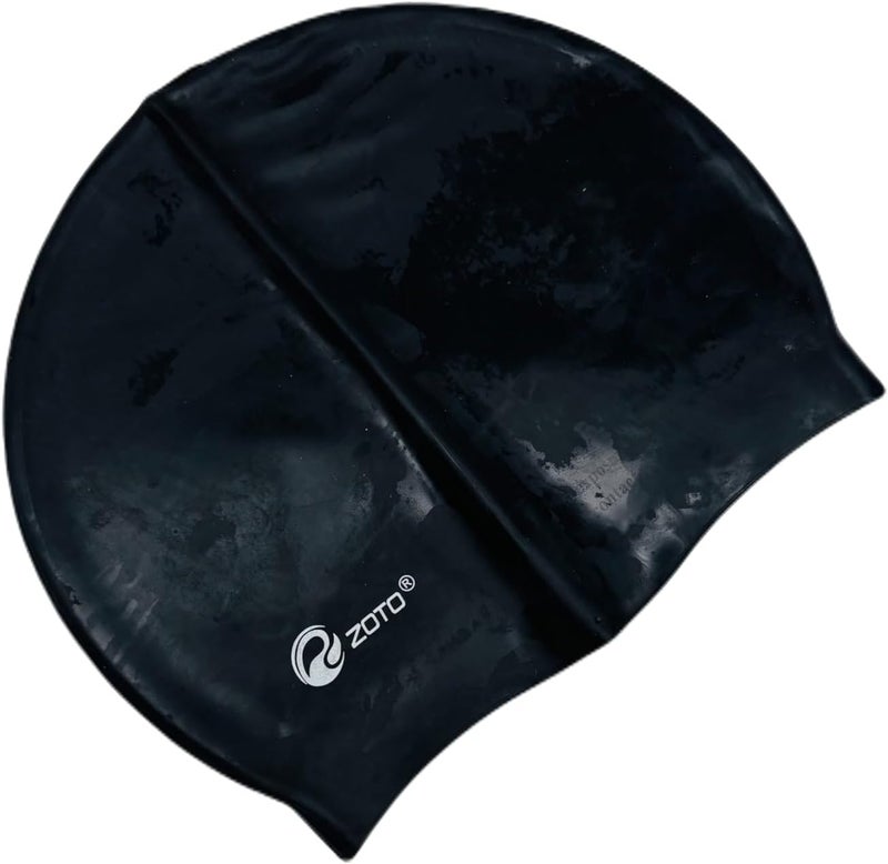 ZOTO Premium Silicone Swimming Cap in Black - Image 1