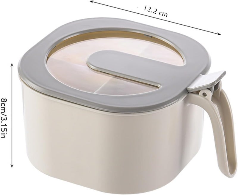 Baskety Seasoning Box with Lid and Spoon 4 Compartment Spice Pots with Handle for Household kitchen Multipurpose Masala Box Leakproof Spice Storage Container (White) - Image 2