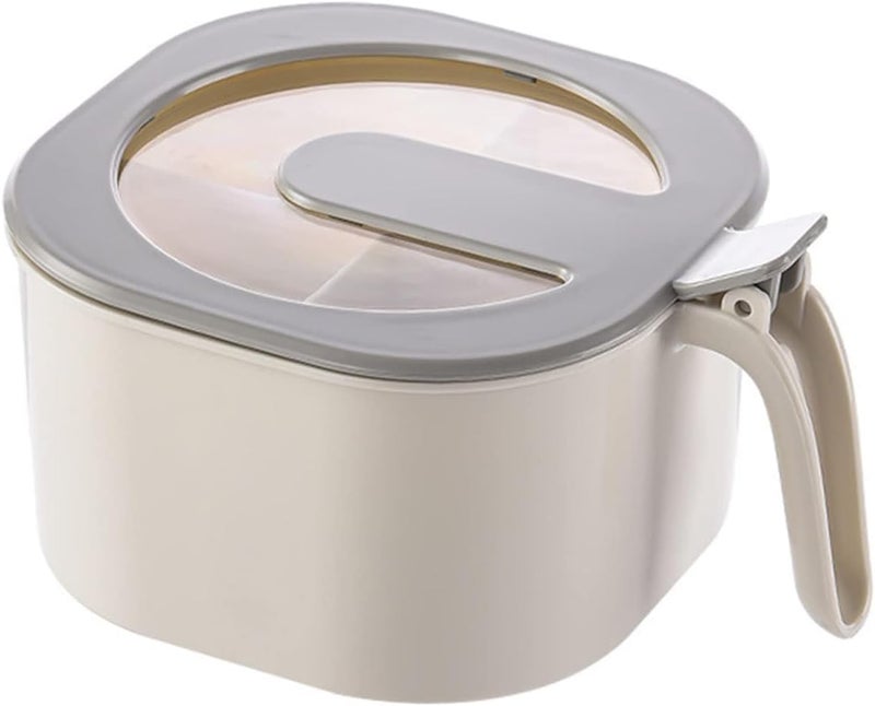 Baskety Seasoning Box with Lid and Spoon 4 Compartment Spice Pots with Handle for Household kitchen Multipurpose Masala Box Leakproof Spice Storage Container (White) - Image 1