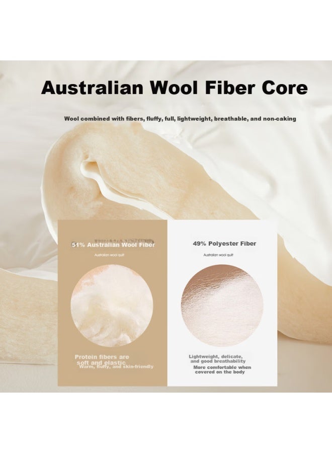 Yuan Life Australian Wool Quilt Thickened Warm Autumn Winter Comforter Single Bed 6 Jin 150x200cm - Image 1