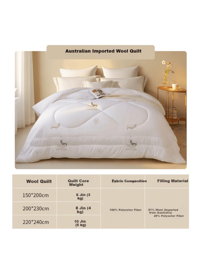 Yuan Life Australian Wool Quilt Thickened Warm Autumn Winter Comforter Single Bed 6 Jin 150x200cm - Image 3