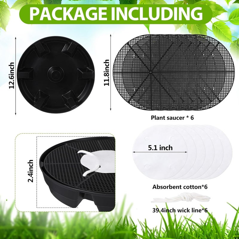 جيلين قاعدة وعاء الري الذاتي من ، 6 قطع، نظام الري التلقائي، صحن نباتي لأوعية القماش سعة 5 جالون، صينية ماء للري التلقائي، نظام الري الذاتي للبيوت المحمية الداخلية وخيام النمو والحدائق. - Image 2