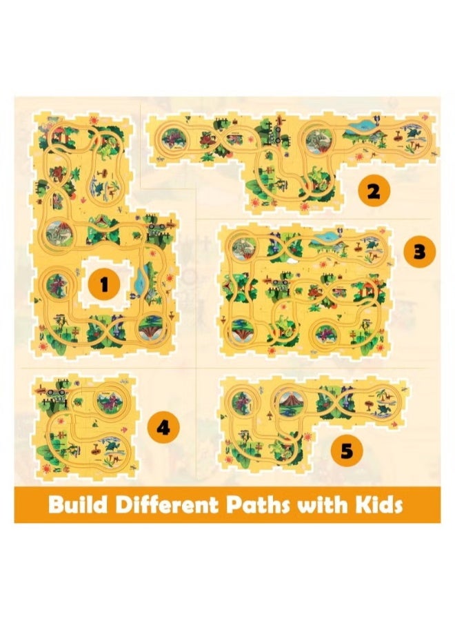 25 PCS Puzzles for Kids Ages 3 to 5 Number Blocks Set Magic Tracks Toddler Puzzle car Tracks Toys for 3 4 5 6 Year Old Boys Girls Montessori Toys for Kids Dinosaurs - Image 4
