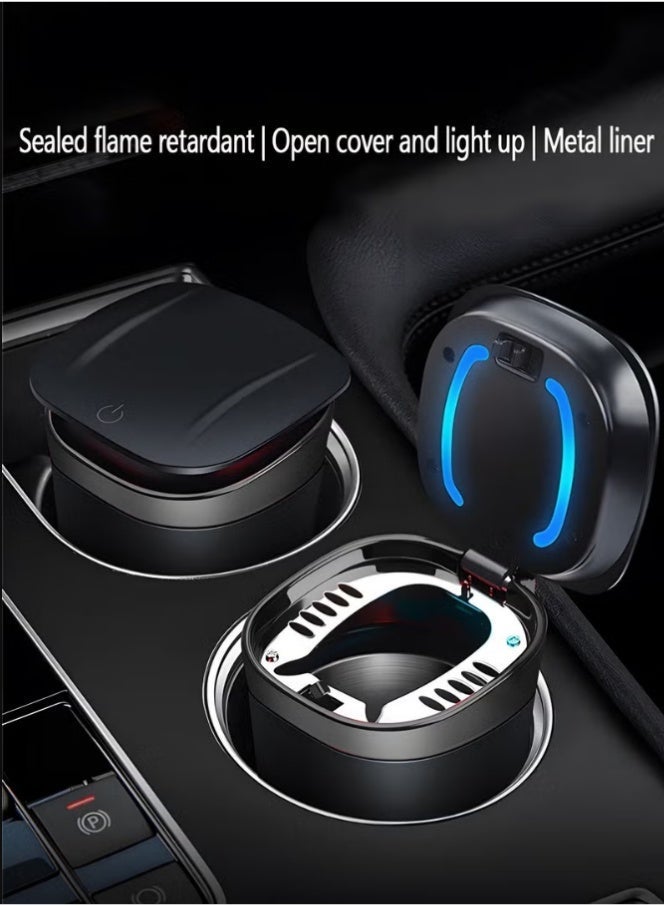 Verdant Reverie Car Ashtray, Ash Tray Auto Cigarette Odor Remover and Diffuser with Blue LED Cool Light Indicator for Most Car Cup Holder,Automotive Accessories - Image 4