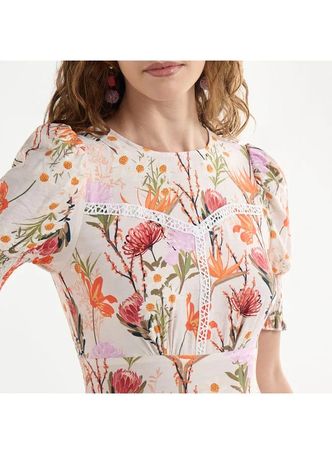 Splash FAV Floral Print Midi Dress