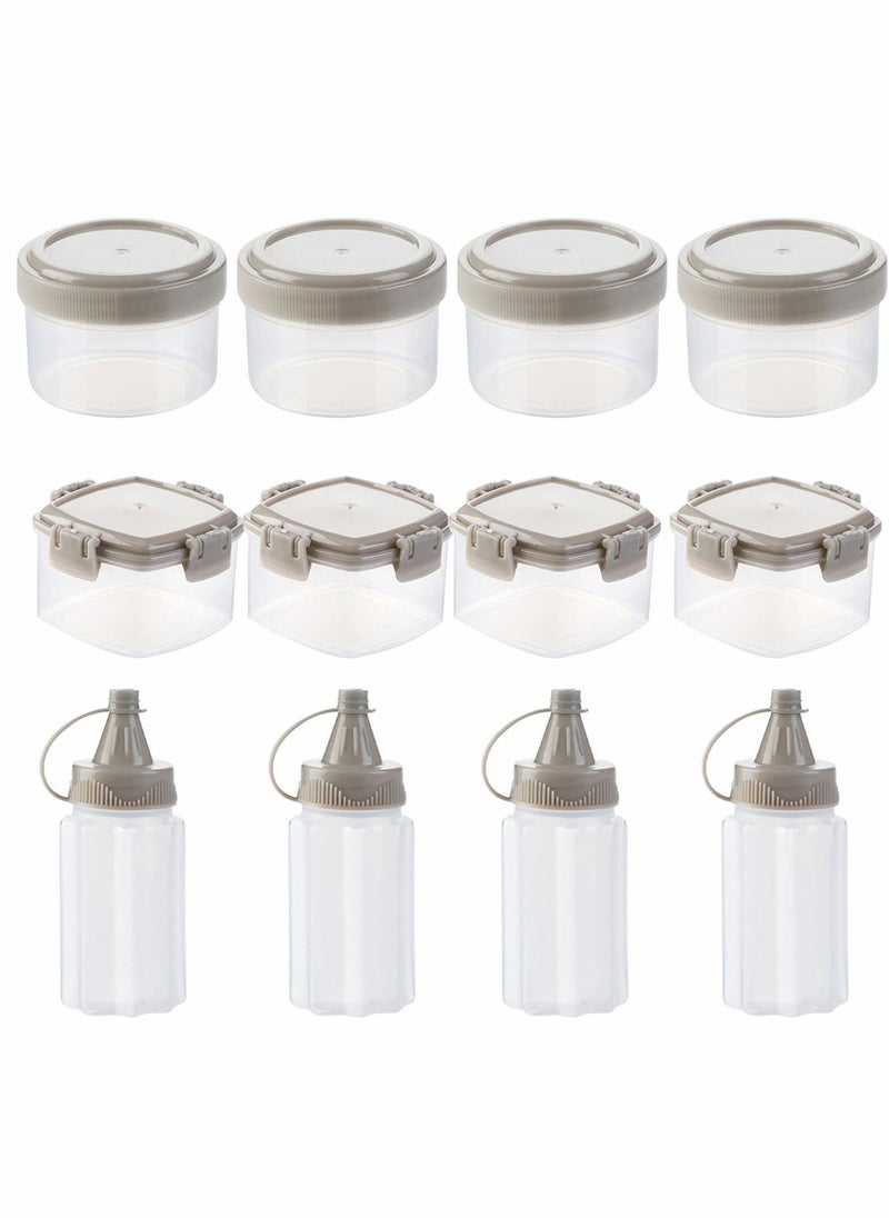 SYOSI 12 Pieces Mini Squeeze Bottles Sauce Seasoning Box Plastic Condiment Dressing Containers for Outdoor Barbecue Camping  - Image 1