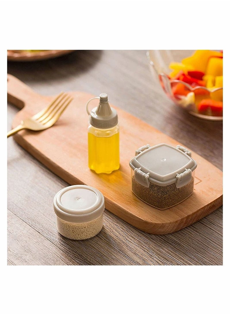 SYOSI 12 Pieces Mini Squeeze Bottles Sauce Seasoning Box Plastic Condiment Dressing Containers for Outdoor Barbecue Camping  - Image 2