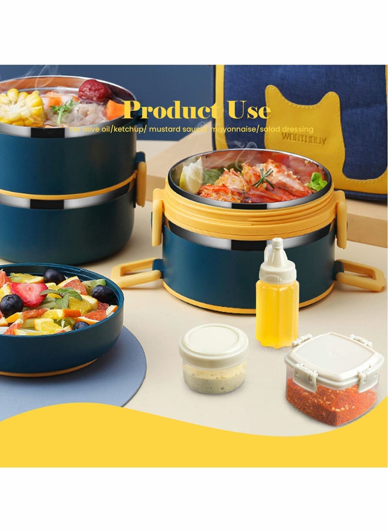 SYOSI 12 Pieces Mini Squeeze Bottles Sauce Seasoning Box Plastic Condiment Dressing Containers for Outdoor Barbecue Camping  - Image 4