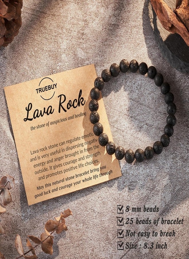 TRUEBUY Black Lava Stone Beads for Men & Women | Natural Healing Energy | Stylish & Adjustable Unisex Jewelry for Meditation, Yoga & Protection - Image 2