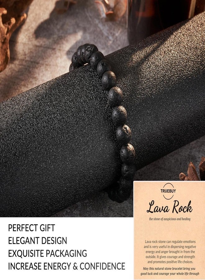 TRUEBUY Black Lava Stone Beads for Men & Women | Natural Healing Energy | Stylish & Adjustable Unisex Jewelry for Meditation, Yoga & Protection - Image 3