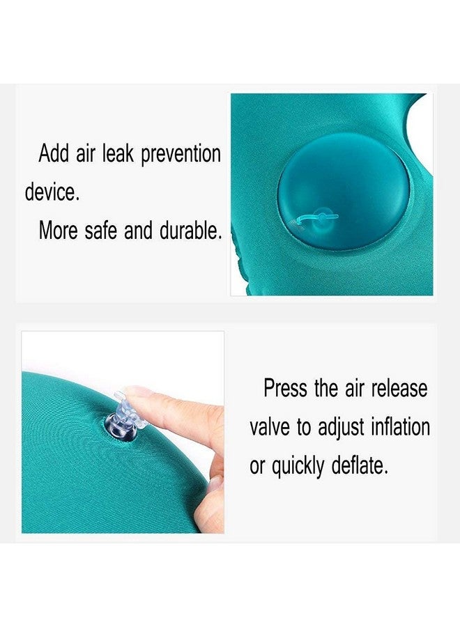 HOMAVA Silk Travel Backpack Neck Pillow, Manual Press Automatic Inflatable U-Shaped Pillow, 15.74 X 11.02 Inch, Blue - Image 5