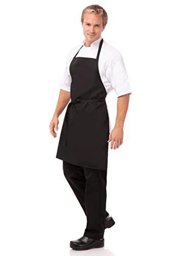 Chef Works Unisex Bib Apron Black One Size - Image 3