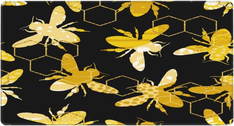 لوحة ماوس للألعاب Honey Bee Sign بحجم 16x29.5 بوصة - حواف مخيطة، قاعدة مطاطية - Image 1
