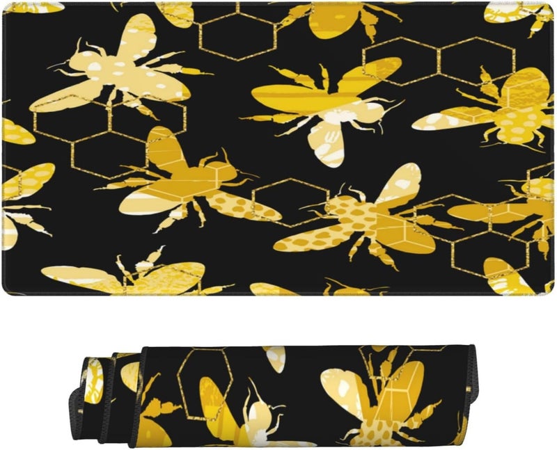 لوحة ماوس للألعاب Honey Bee Sign بحجم 16x29.5 بوصة - حواف مخيطة، قاعدة مطاطية - Image 2
