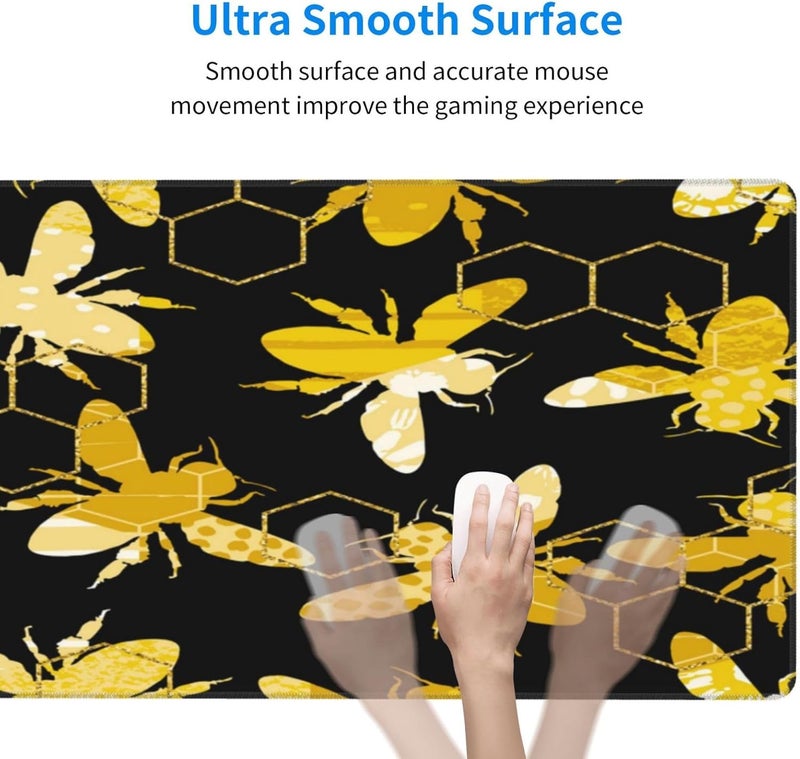 لوحة ماوس للألعاب Honey Bee Sign بحجم 16x29.5 بوصة - حواف مخيطة، قاعدة مطاطية - Image 4