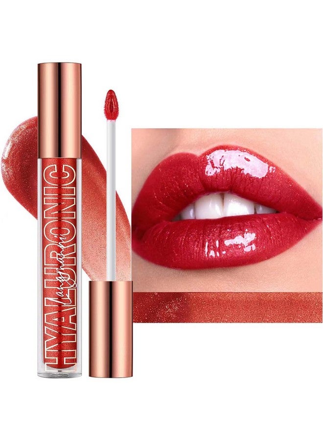 TWLBXMG Cherry Red Lip Gloss Lip Plumper Gloss Tinted Glitter Lipgloss Lip Oil Teens Moisturizing High Shine And Vegan Plumping Lip Gloss For Women Girls Longlasting Dry Lip Care (06) - Image 1