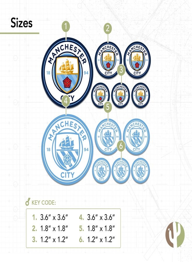 Desert Cactus Manchester City Sticker Man City MCFC Sheet Vinyl Football Soccer Premier League Decal Laptop Water Bottle Car Scrapbook Sheet (Type 1.4) - Image 3