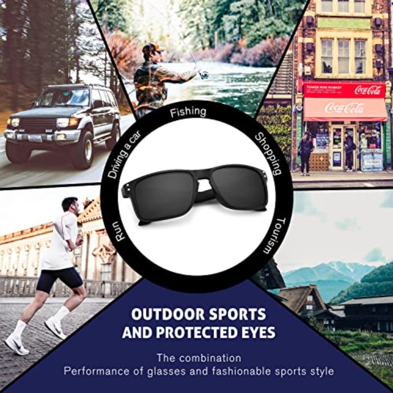 KUGUAOK Polarized Square Sunglasses For Men and Women Matte Finish Sun Glasses UV Protection Glasses - Image 5