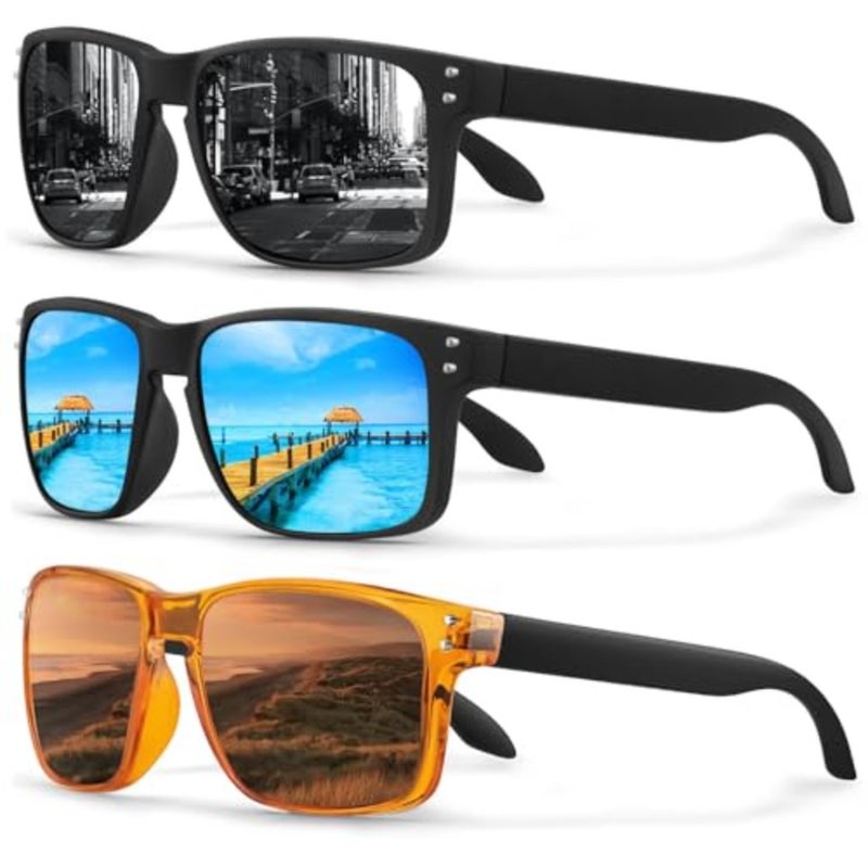 KUGUAOK Polarized Square Sunglasses For Men and Women Matte Finish Sun Glasses UV Protection Glasses - Image 1