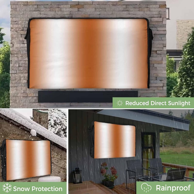 Orange Gradient Waterproof Outdoor TV Cover, Countryside Farmhouse Outside Weatherproof TV Enclosures for 40 to 43 Inch LCD Television Shield Flat Screen Protectors - Image 3