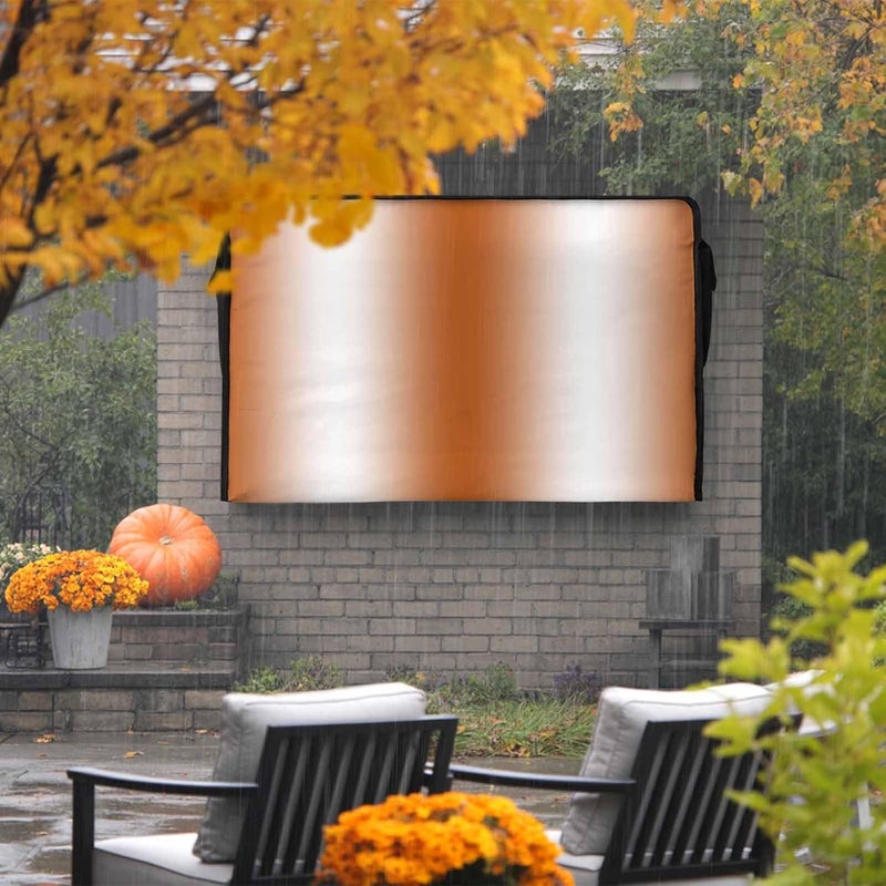 Orange Gradient Waterproof Outdoor TV Cover, Countryside Farmhouse Outside Weatherproof TV Enclosures for 40 to 43 Inch LCD Television Shield Flat Screen Protectors - Image 2