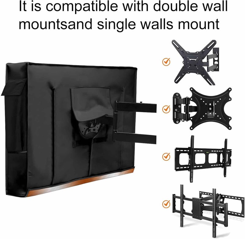 Orange Gradient Waterproof Outdoor TV Cover, Countryside Farmhouse Outside Weatherproof TV Enclosures for 40 to 43 Inch LCD Television Shield Flat Screen Protectors - Image 5