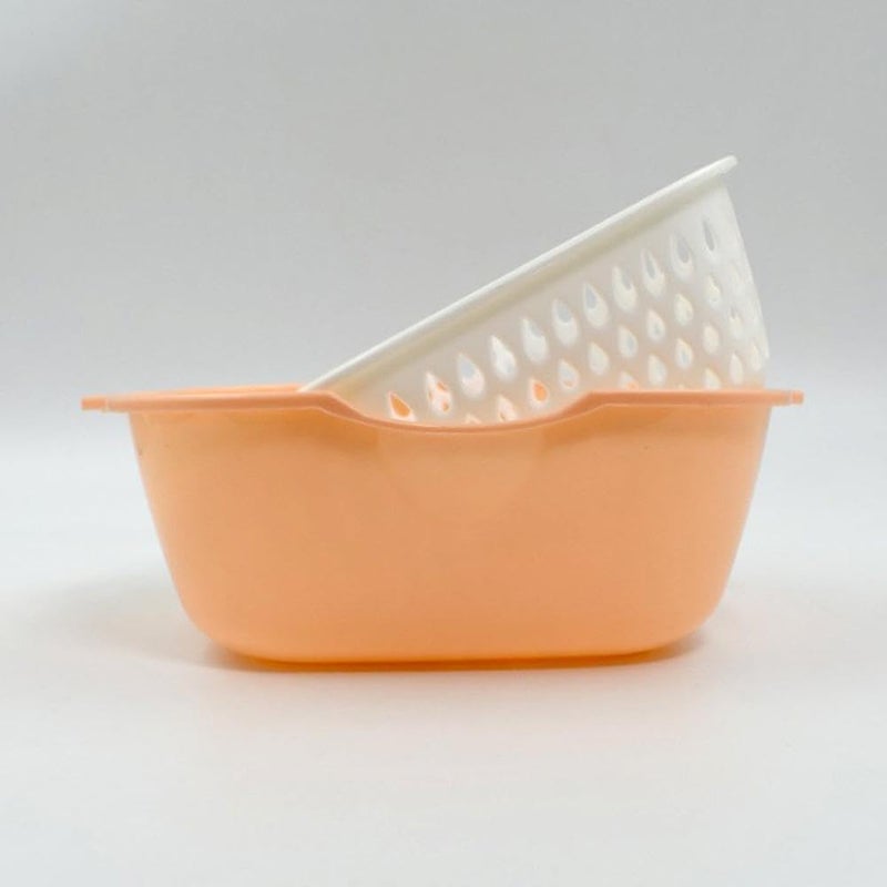 Garth Garth Plastic 2 in 1 Fruits Vegetables Basket Strainer Multicolor Convenient SpaceSaving Design Pack of 1 - Image 3