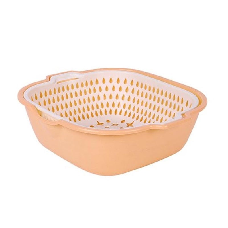 Garth Garth Plastic 2 in 1 Fruits Vegetables Basket Strainer Multicolor Convenient SpaceSaving Design Pack of 1 - Image 1