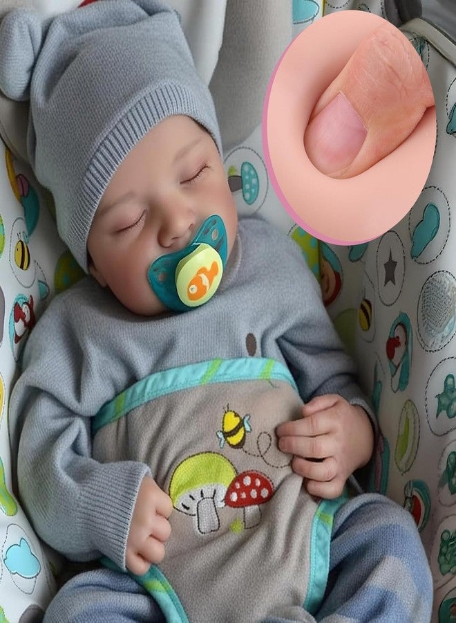 JIZHI Lifelike Reborn Baby Dolls - 17 Inch Realistic Newborn Baby Doll Real Life Realistic Baby Dolls Poseable Body Sleeping Baby Boy with Feeding Kit for Children 3+ - Image 1
