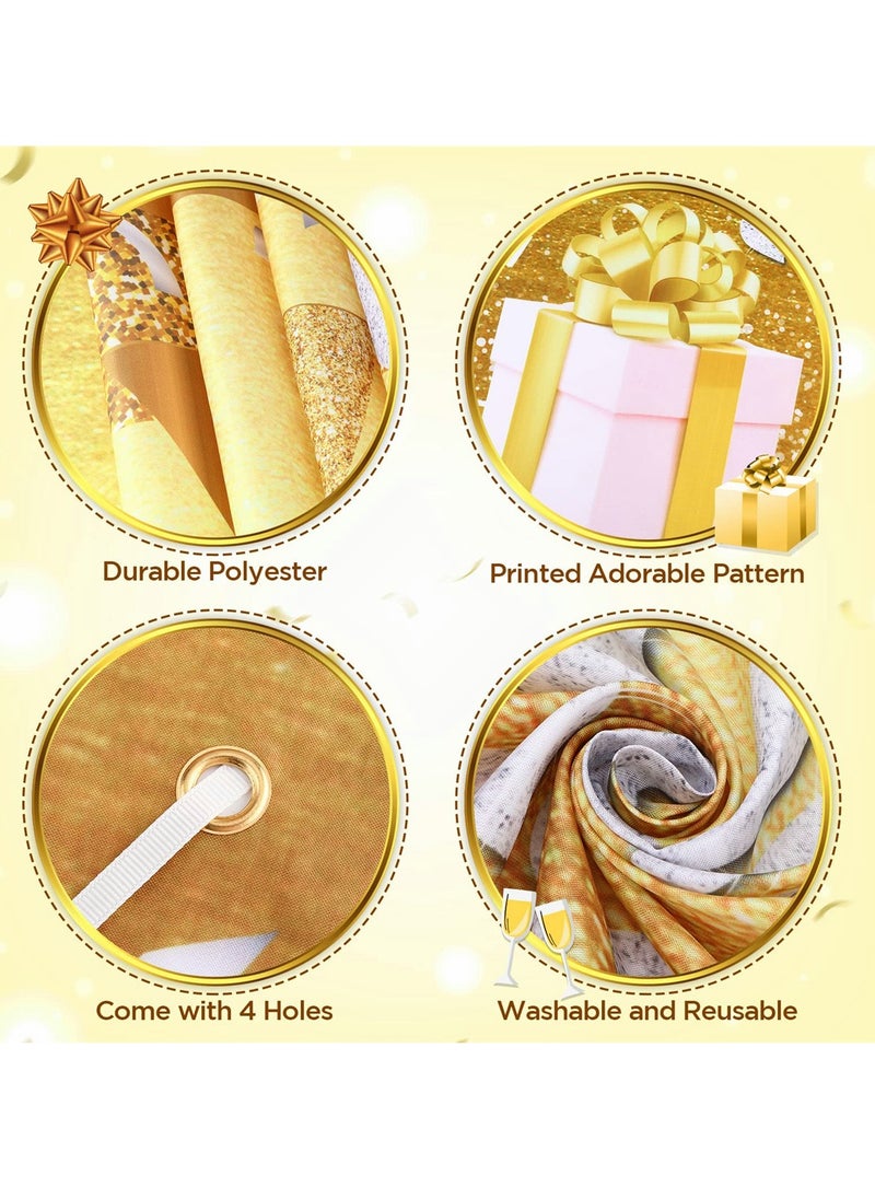 SYOSI - Happy Birthday Banner Decorations Large Gold Silver Glittery Birthday Banner Backdrop Gold Birthday Sign Photo Booth Background for Women Men Girls Birthday Party Supplies - Image 1