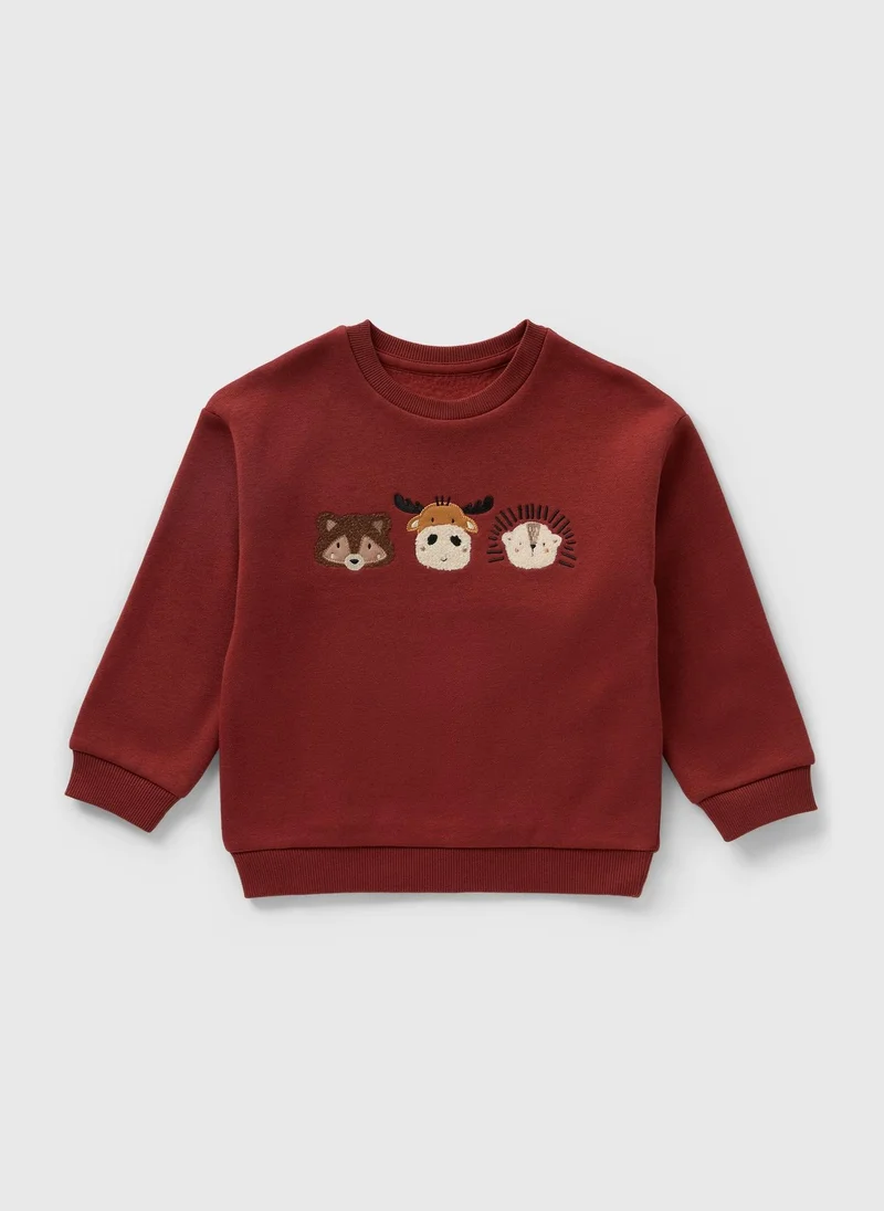 ماتلان Boys Burgundy Animal Sweatshirt