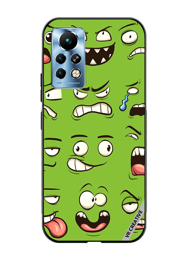 VR CREATIVE Protective Case Cover For Infinix Note 11 Pro Green Faces Design Multicolour - Image 1