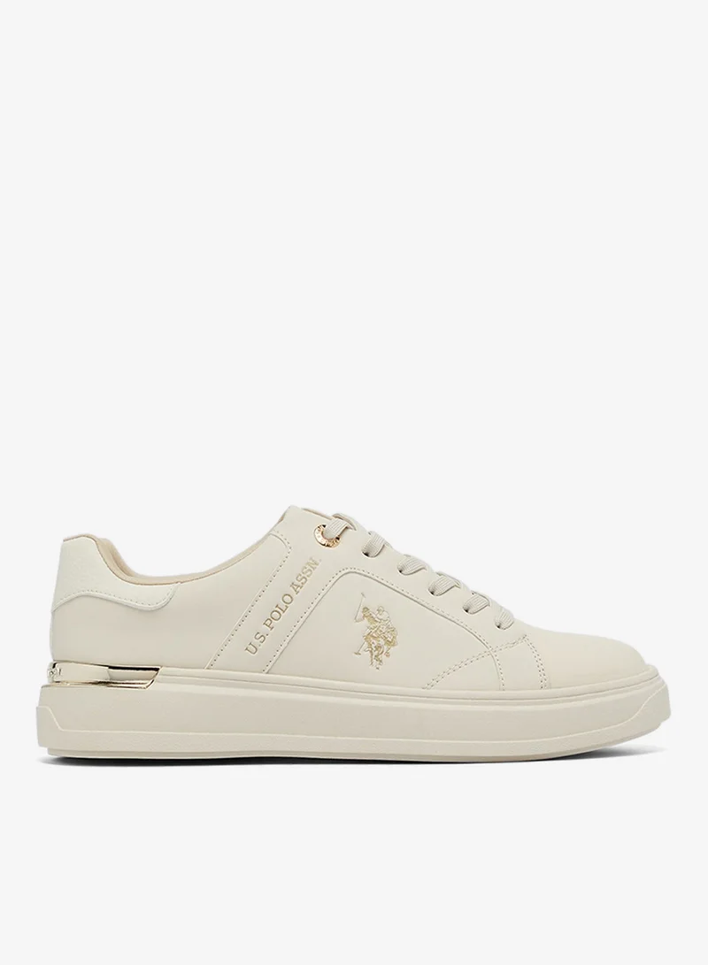 U.S. Polo Assn. Women's Beige Low-Top Exclusive Lightweight Sneakers – Unmatched Comfort, All-Day Wear, Confidence in Every Step