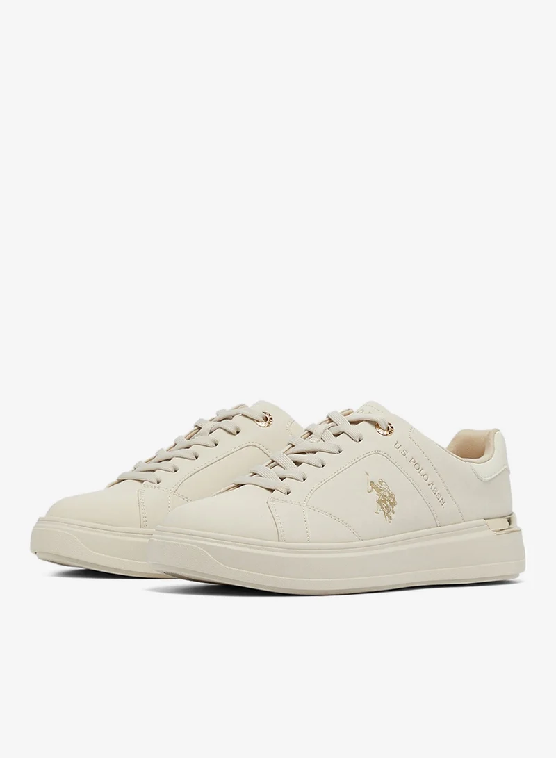 U.S. Polo Assn. Women's Beige Low-Top Exclusive Lightweight Sneakers – Unmatched Comfort, All-Day Wear, Confidence in Every Step