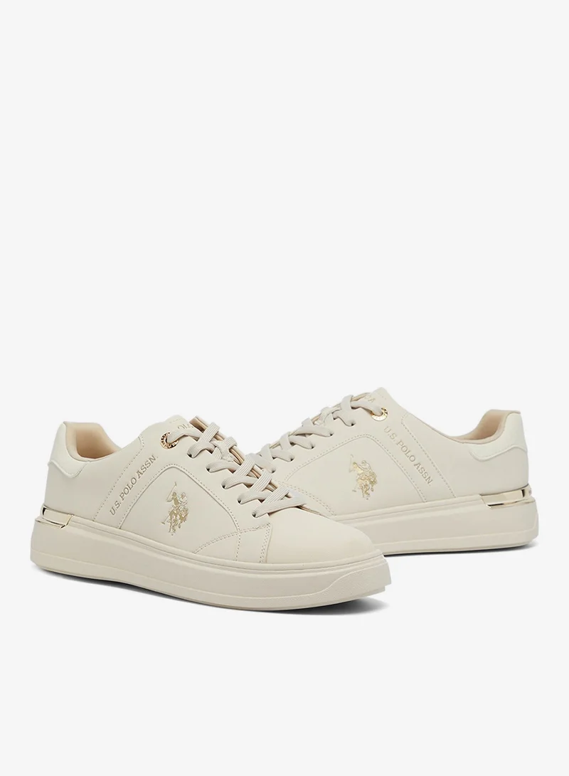 U.S. Polo Assn. Beige Women's Beige Low-Top Exclusive Lightweight Shoes Sneakers Shoes - Unmatched Comfort, All-Day Wear, Confidence in Every Step for Women | Best Price UAE
