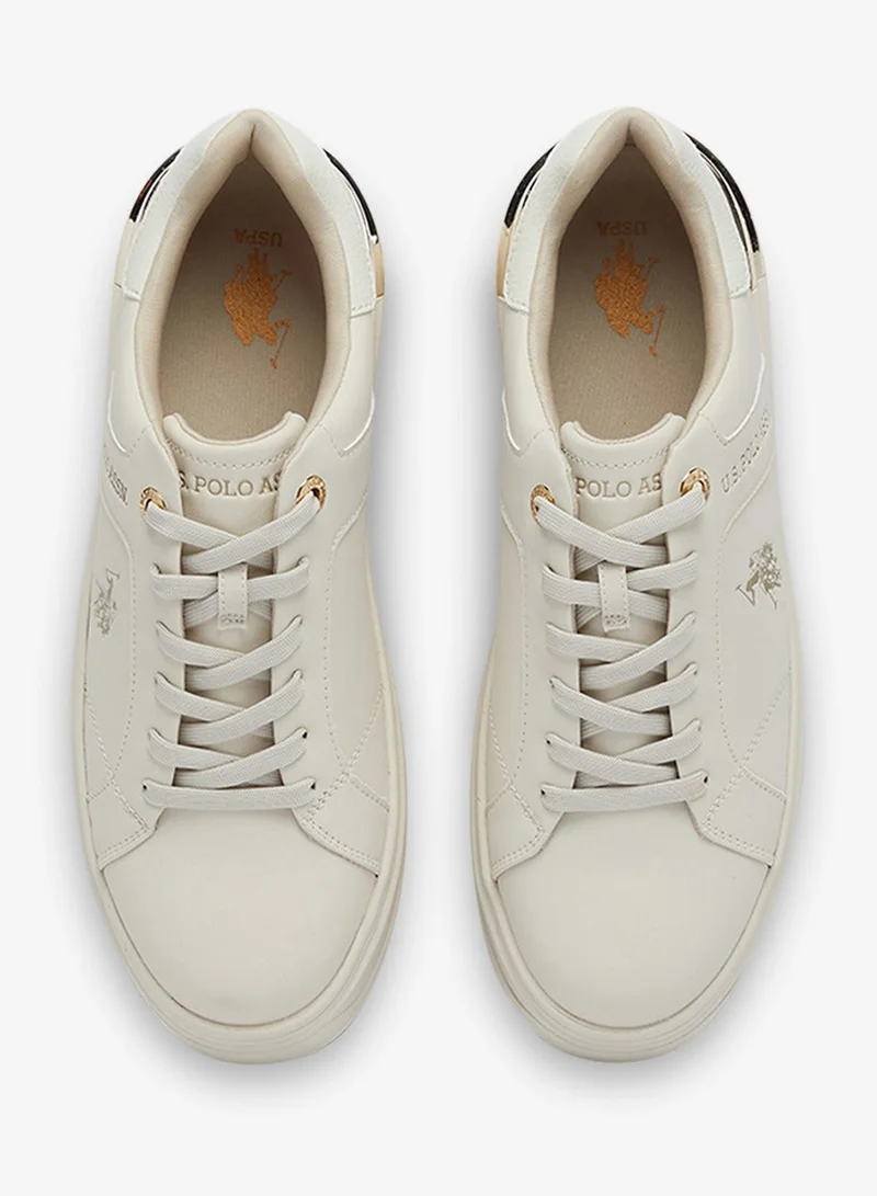 U.S. Polo Assn. Beige Women's Beige Low-Top Exclusive Lightweight Shoes Sneakers Shoes - Unmatched Comfort, All-Day Wear, Confidence in Every Step for Women | Best Price UAE