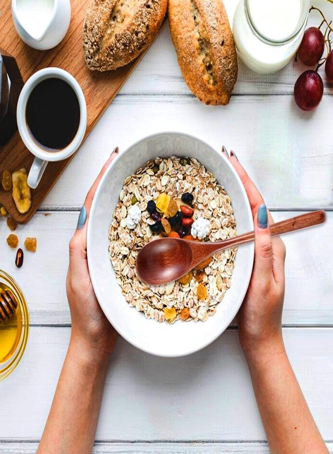 Ymapinc ملعقتان خشبيتان صغيرتان للأكل، ملعقة خشبية للخلط والتحريك من Ymapinc للعسل والمربى، ملاعق طعام، أدوات مطبخ للطبخ والخلط والتحريك والمشروبات الغازية والقهوة، ملاعق طعام منزلية 9 بوصة - Image 5