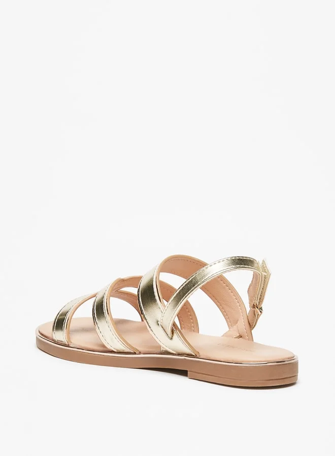 فلورا بيلا Girls Strappy Sandals with Hook and Loop Closure