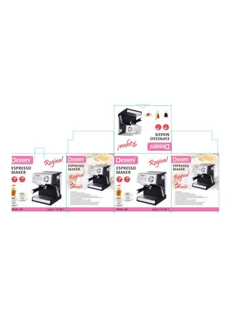Dessini Regina DESSINI Espresso Maker 1000 W espressomaker600 Black/Silver  - Image 2