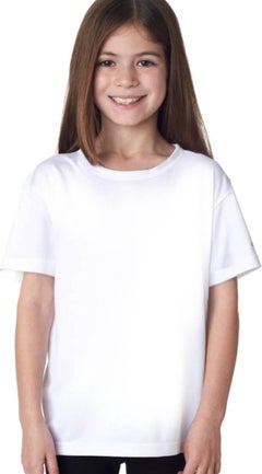 Rock&Roll Plain Unprinted Basic White Short Sleeve Unisex Children's T-Shirt  - Image 1