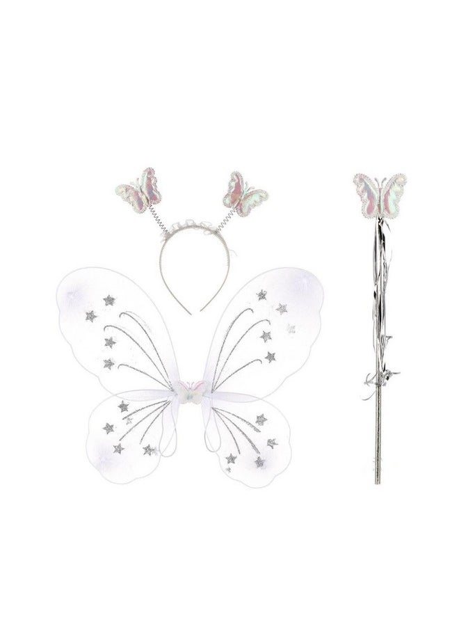 AK ANOLIHK - AK ANOLIHK Nylon Fairy Butterfly Wings Costume For Baby Girl (Fba White Wings) - Image 1