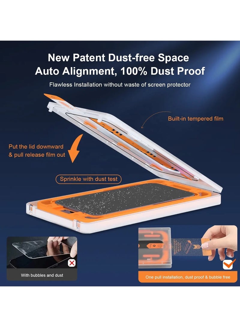 ايكارلوس واقي شاشة زجاجي مقوى عالي الدقة لهاتف iPhone 15 Pro مع أداة التثبيت - Image 4