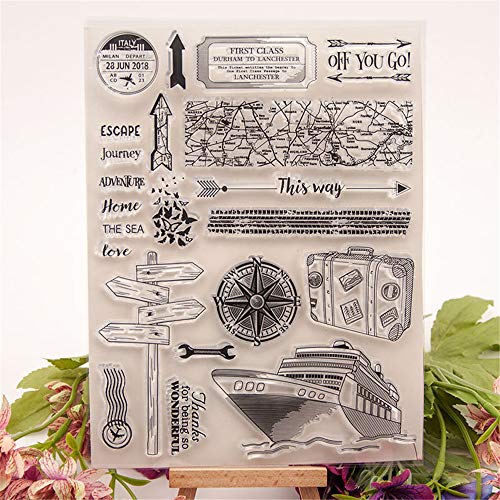 arriettycraft Journey Ship Travel Clear Stamps for Card Making or journaling, Adventure Holiday Transparent Silicone Stamps for Journals Scrapbooking Album Decoration -A1491 - Image 3