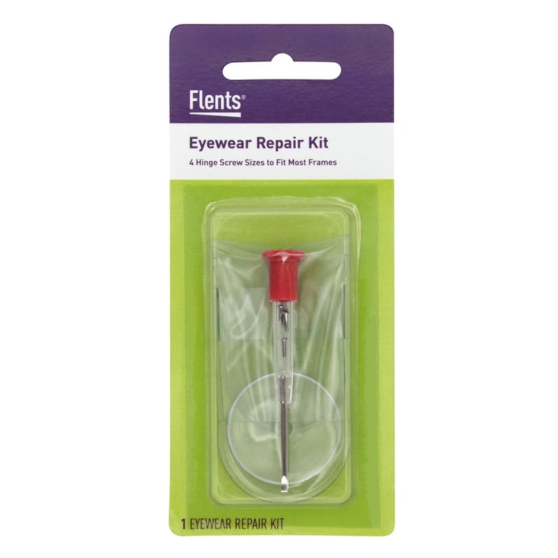Flents Flents Eyeglass Repair Kit with Small Screwdriver, Eyeglass Screws, Magnifying Glass, Screw Guide, & Storage Pouch, Universal Eyeglass Repair Kit for Reading Glasses, & Sunglasses  - Image 1