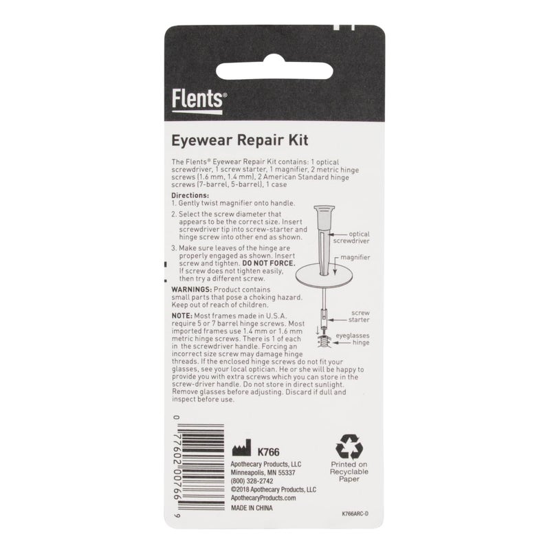 Flents Flents Eyeglass Repair Kit with Small Screwdriver, Eyeglass Screws, Magnifying Glass, Screw Guide, & Storage Pouch, Universal Eyeglass Repair Kit for Reading Glasses, & Sunglasses  - Image 4